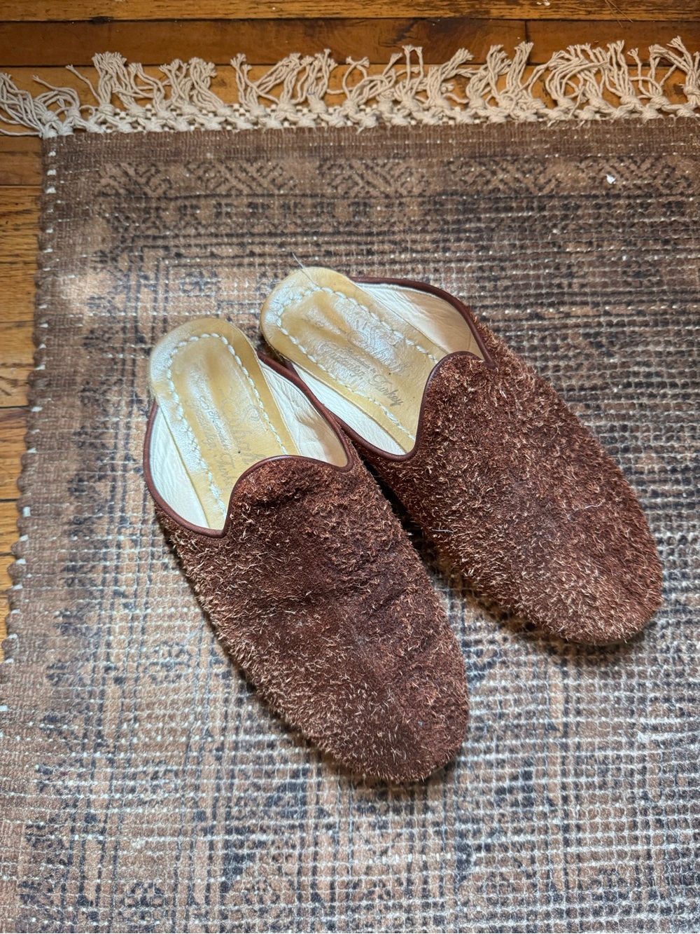 Sabah men’s Textured Brown Mule Slippers